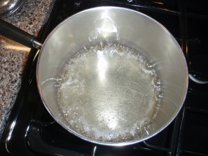 Bring sugar mixture to a boil.