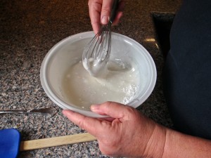 Poured mix into a bowl for easier mixing